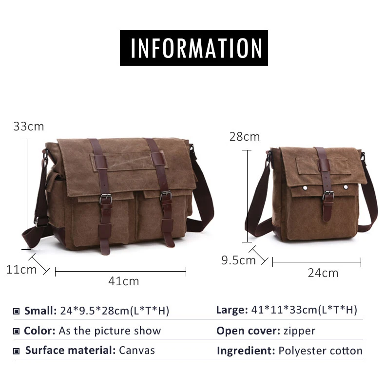 Men Business Messenger Bags For Men Shoulder Bag Vintage Canvas Crossbody Pack Retro Casual Office Travel Bag