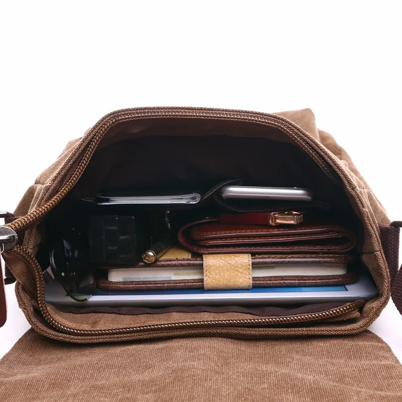 Men Business Messenger Bags For Men Shoulder Bag Vintage Canvas Crossbody Pack Retro Casual Office Travel Bag