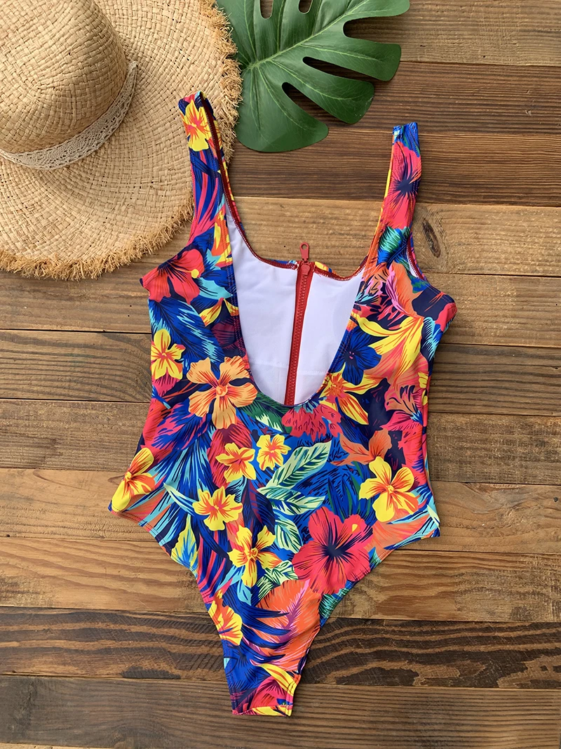 Front Zip Up Backless One Piece Swimsuit 2023 Beach Monokini Swimwear One-piece Swimming Suit for Women Summer Trend Beachwear