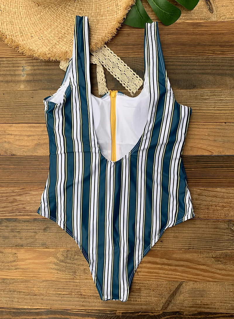 Front Zip Up Backless One Piece Swimsuit 2023 Beach Monokini Swimwear One-piece Swimming Suit for Women Summer Trend Beachwear
