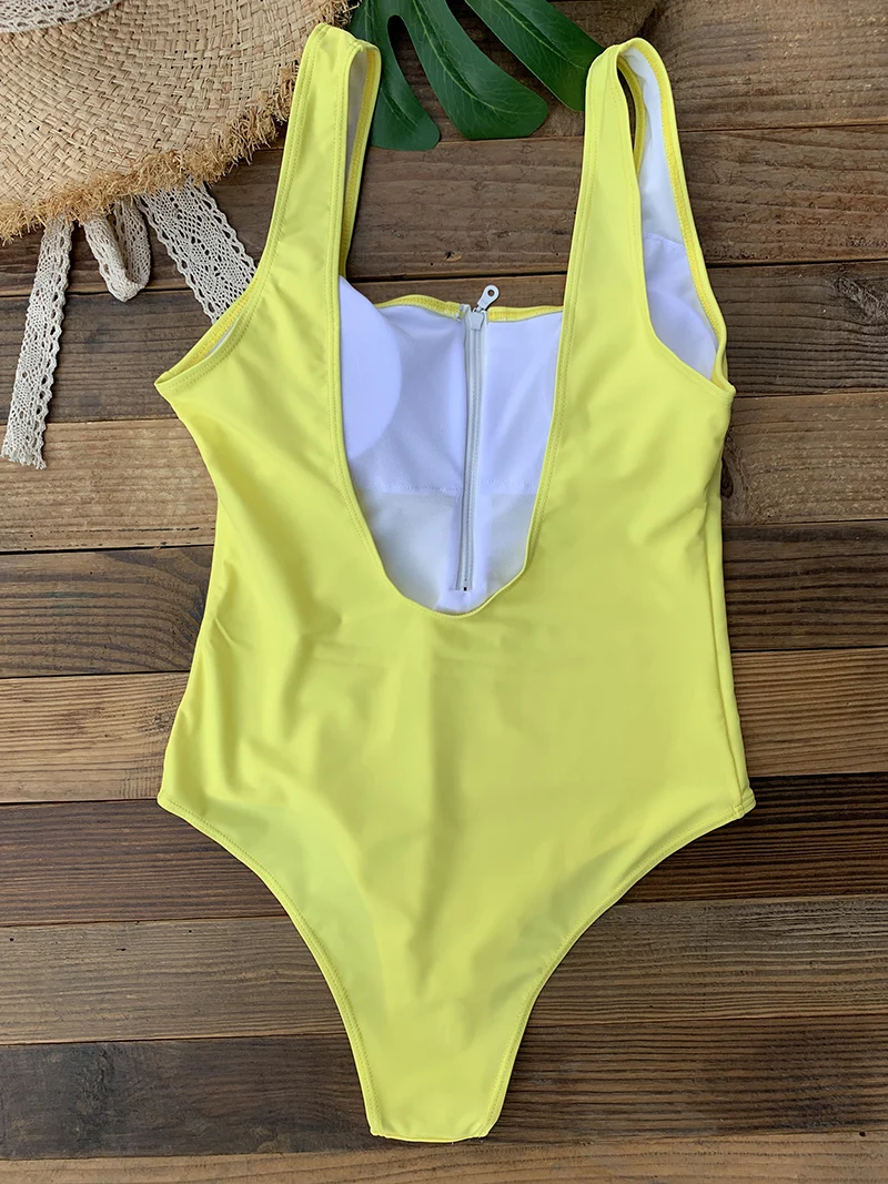 Front Zip Up Backless One Piece Swimsuit 2023 Beach Monokini Swimwear One-piece Swimming Suit for Women Summer Trend Beachwear