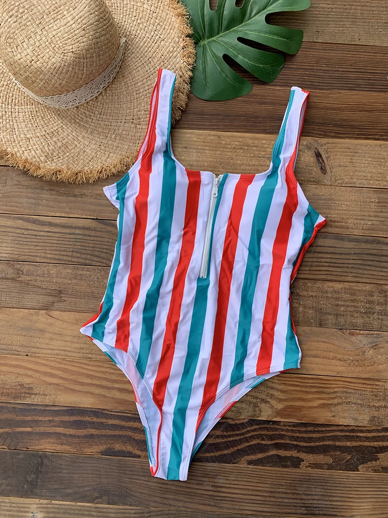 Front Zip Up Backless One Piece Swimsuit 2023 Beach Monokini Swimwear One-piece Swimming Suit for Women Summer Trend Beachwear