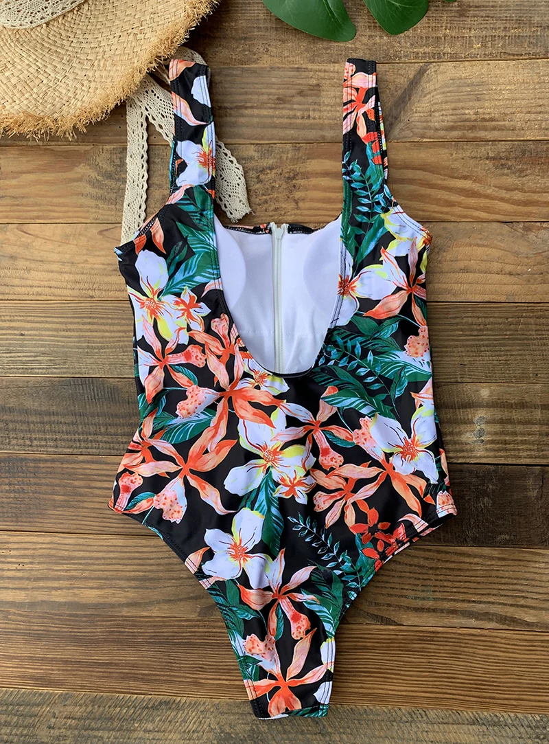 Front Zip Up Backless One Piece Swimsuit 2023 Beach Monokini Swimwear One-piece Swimming Suit for Women Summer Trend Beachwear