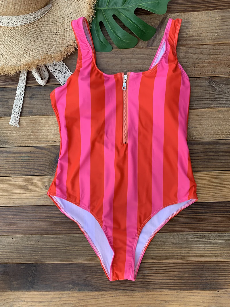 Front Zip Up Backless One Piece Swimsuit 2023 Beach Monokini Swimwear One-piece Swimming Suit for Women Summer Trend Beachwear