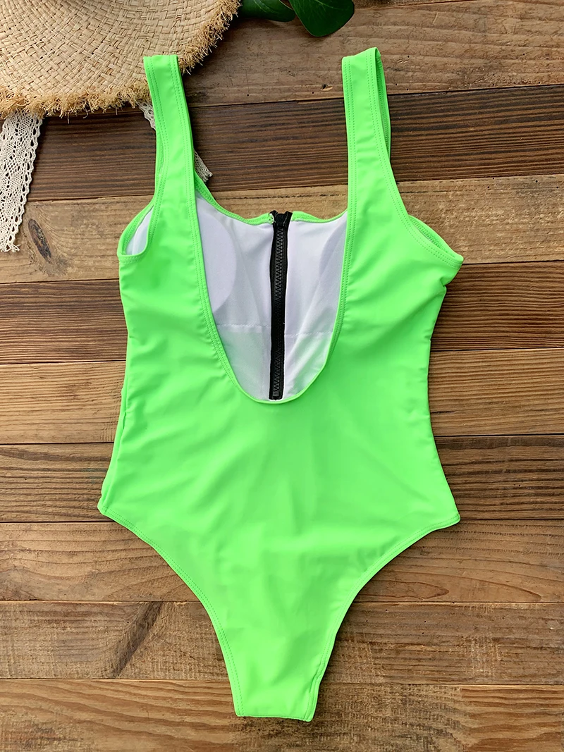 Front Zip Up Backless One Piece Swimsuit 2023 Beach Monokini Swimwear One-piece Swimming Suit for Women Summer Trend Beachwear