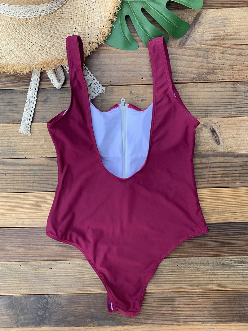 Front Zip Up Backless One Piece Swimsuit 2023 Beach Monokini Swimwear One-piece Swimming Suit for Women Summer Trend Beachwear