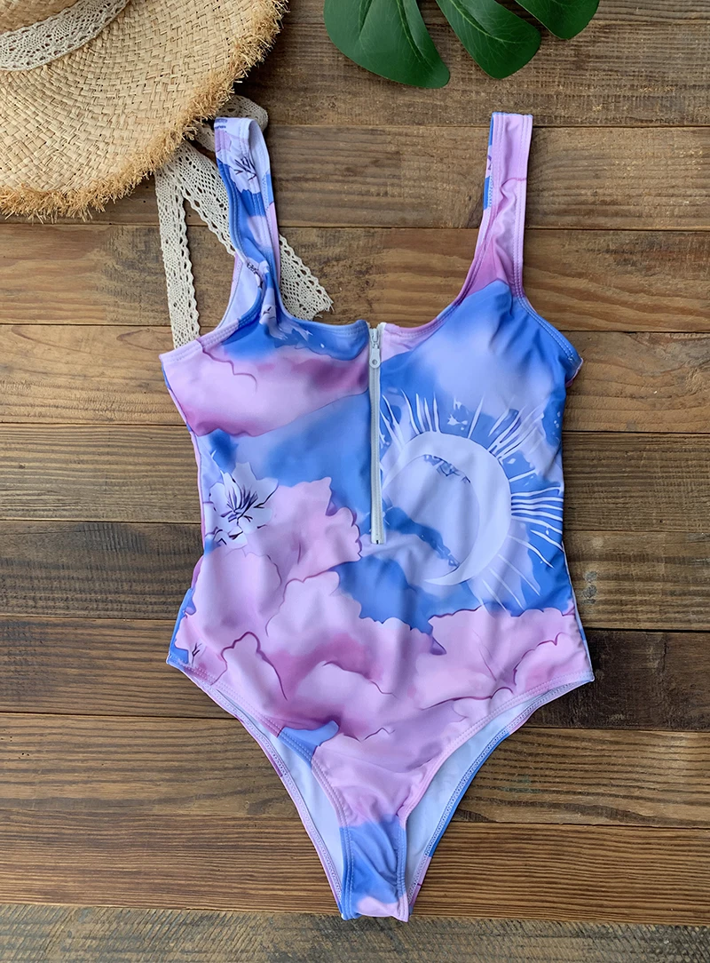 Front Zip Up Backless One Piece Swimsuit 2023 Beach Monokini Swimwear One-piece Swimming Suit for Women Summer Trend Beachwear