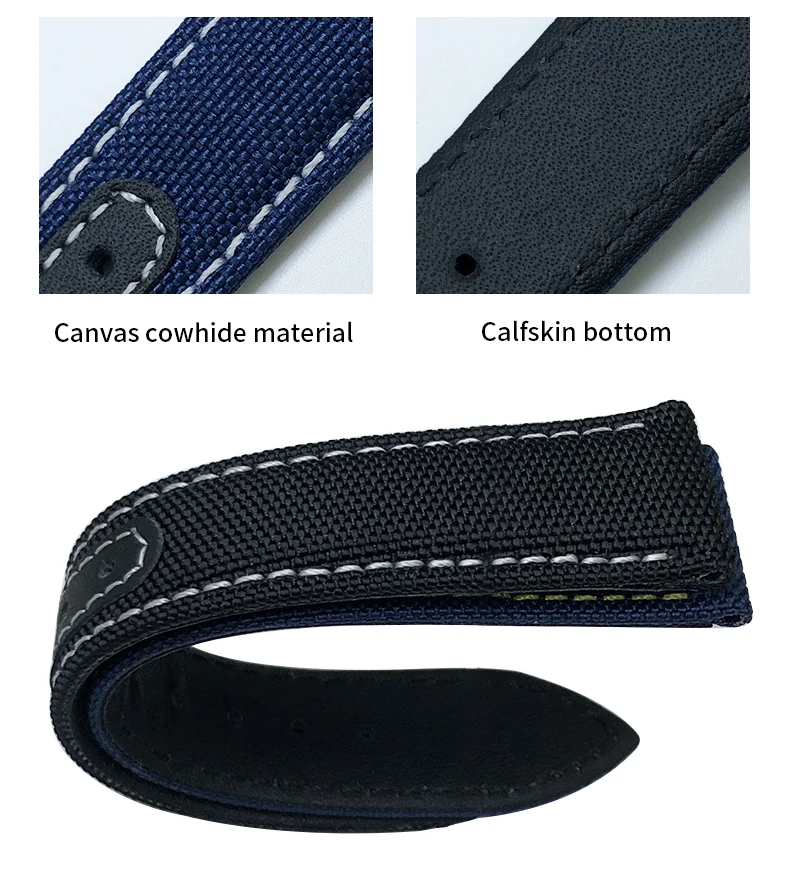 19mm 20mm Nylon Canvas Watch Strap For Omega Seamaster 300  AT150 Fabric Leather AQUA TERRA 150 Blue 21mm 22mm Watchband Buckle