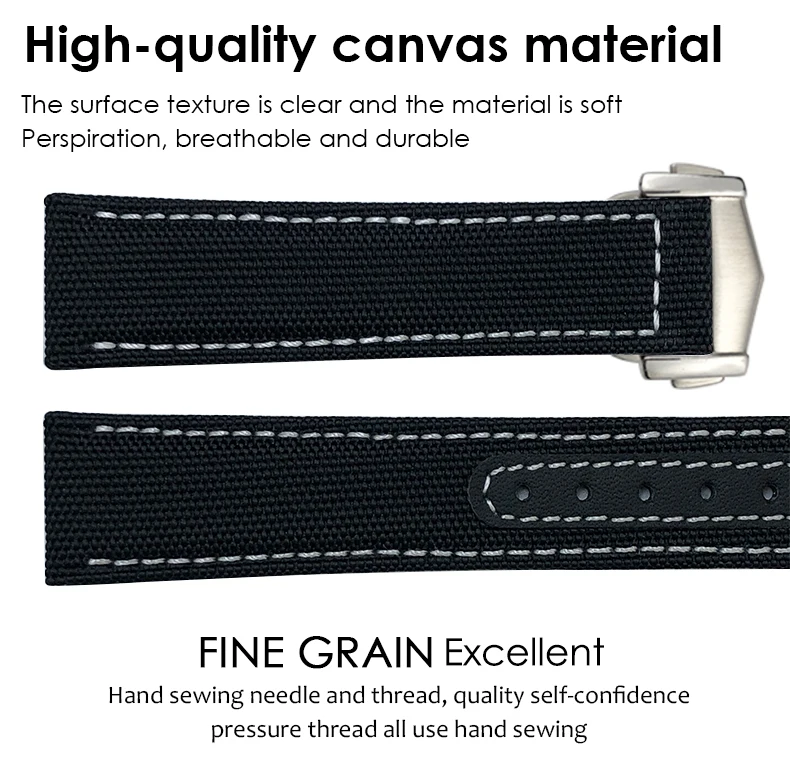 19mm 20mm Nylon Canvas Watch Strap For Omega Seamaster 300  AT150 Fabric Leather AQUA TERRA 150 Blue 21mm 22mm Watchband Buckle