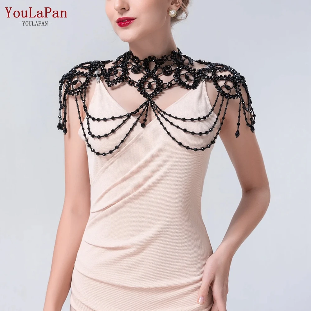 YouLaPan G09 Luxury Necklace Pearls Beads Wedding Shawl Bolero Vintage Tassels Capele for Bride DIY Wedding Cock Tail Party