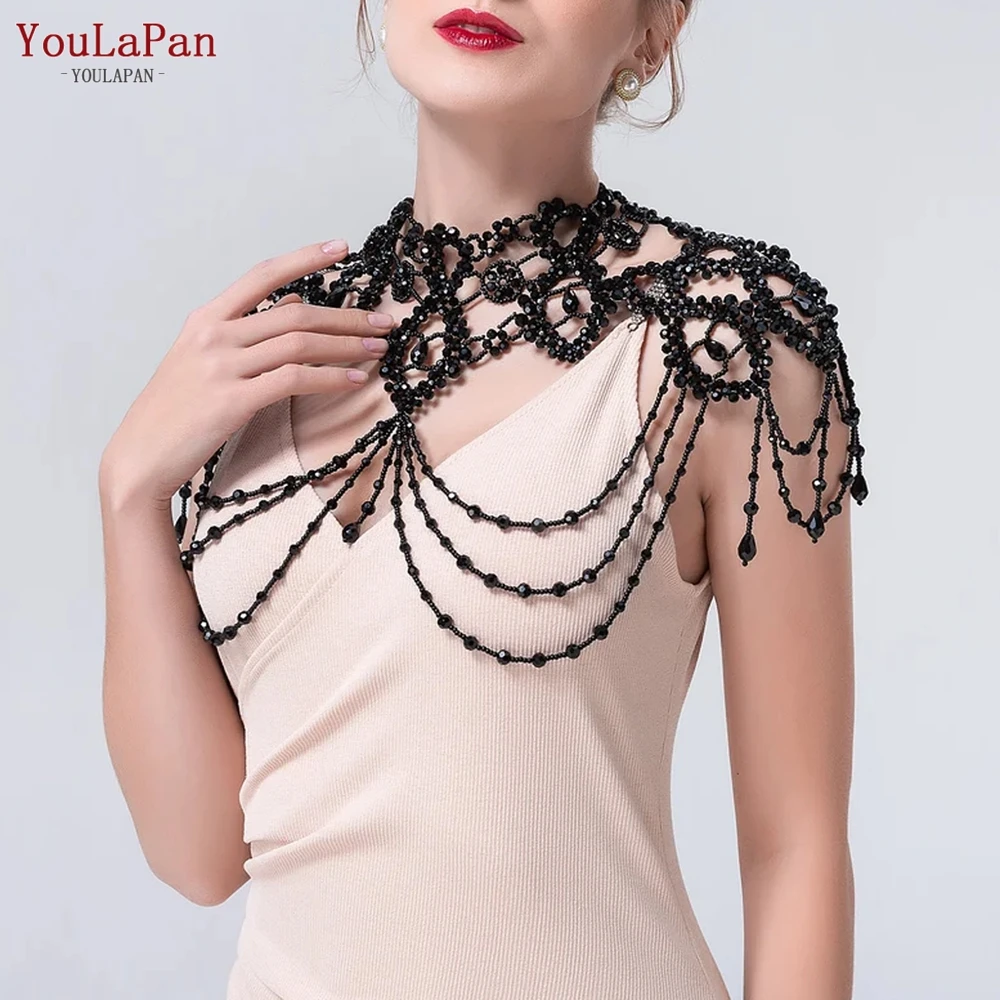YouLaPan G09 Luxury Necklace Pearls Beads Wedding Shawl Bolero Vintage Tassels Capele for Bride DIY Wedding Cock Tail Party