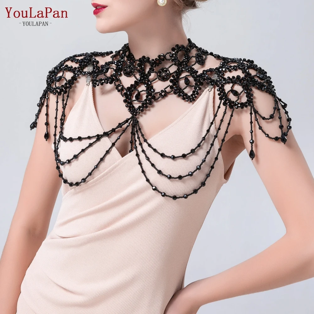 YouLaPan G09 Luxury Necklace Pearls Beads Wedding Shawl Bolero Vintage Tassels Capele for Bride DIY Wedding Cock Tail Party