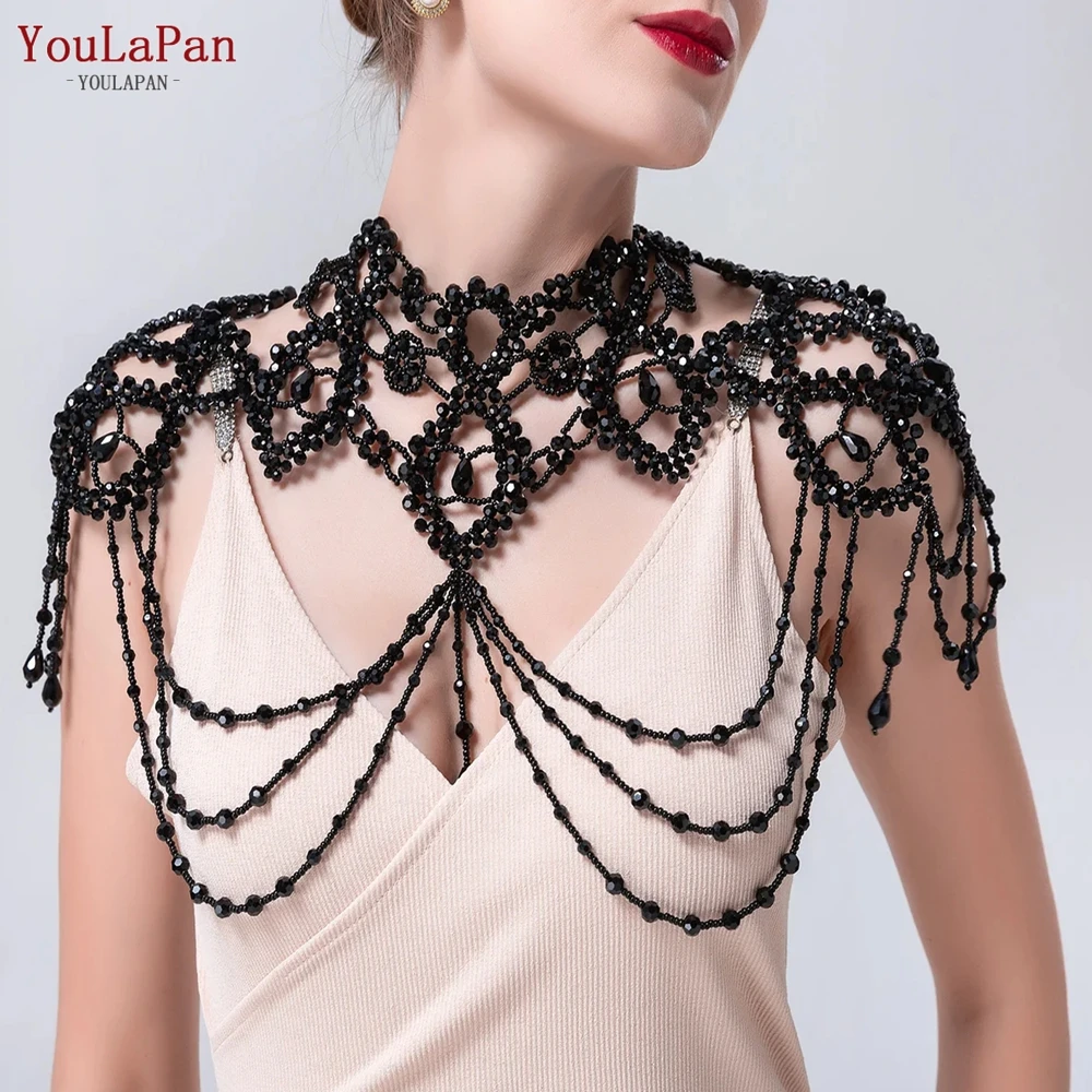 YouLaPan G09 Luxury Necklace Pearls Beads Wedding Shawl Bolero Vintage Tassels Capele for Bride DIY Wedding Cock Tail Party