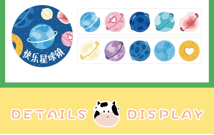 Yoofun 100pcs/roll Kawaii Cartoon Washi Tape Decorative Adhesive Dot Masking Tape Stickers Scrapbooking DIY Stationery Tape