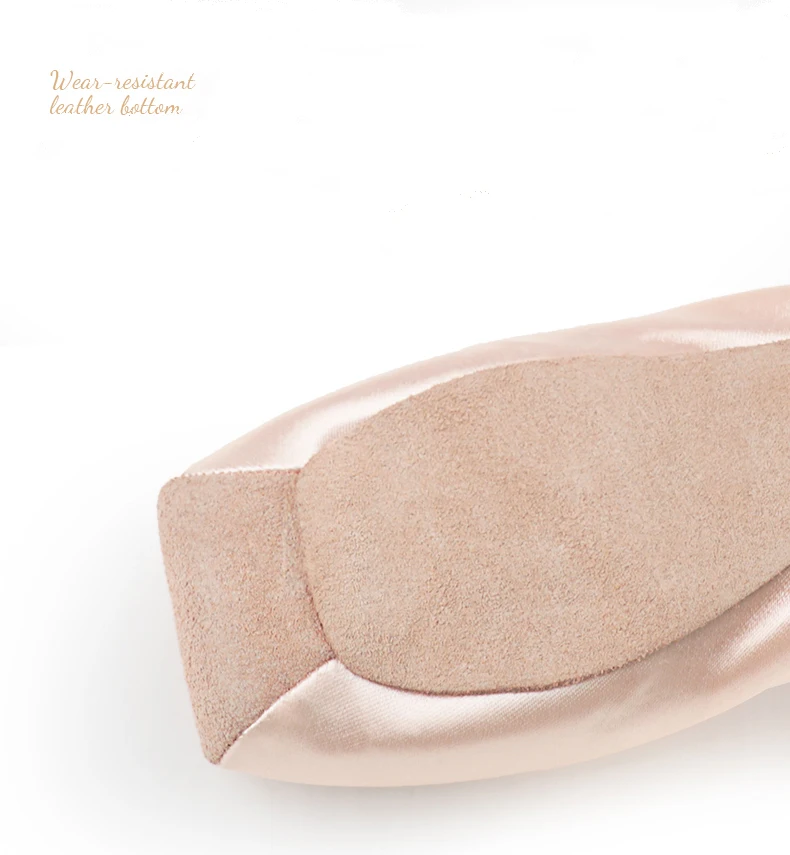 Professional Ballet Pointe Shoes With Genuine Leather Sole Women Satin Ballet Shoes With Ribbons For Professional Ballerina