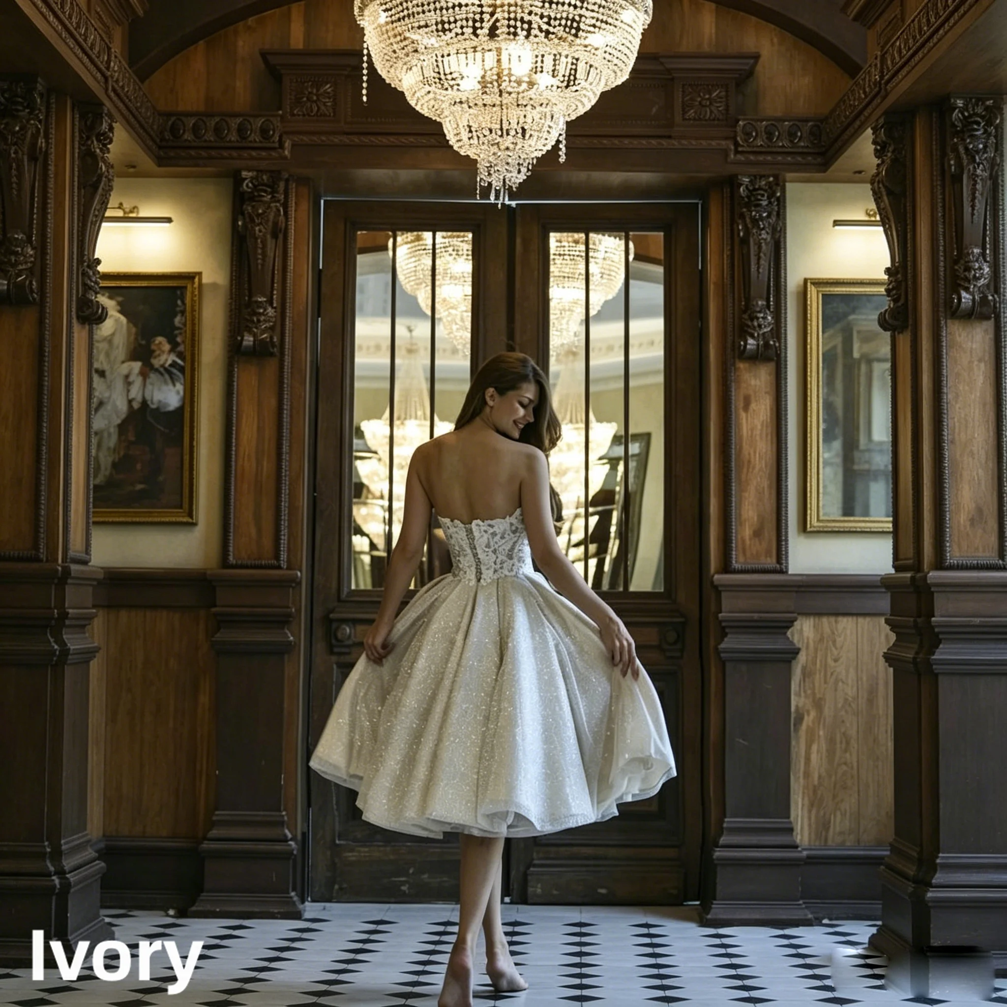 Off Shoulder Lace Short Wedding Dress Sparkly Glitter Tulle A Line Backless Bridal Gown Mini Vestido De Novia Robe Mariée Custom