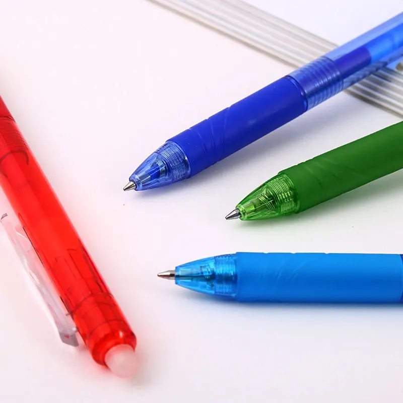 8Pcs/Set 0.7mm Erasable Gel Pen Refill Blue Black 8 Color Ink Rod Bullet Tip Office School Writing Stationery Washable Handle