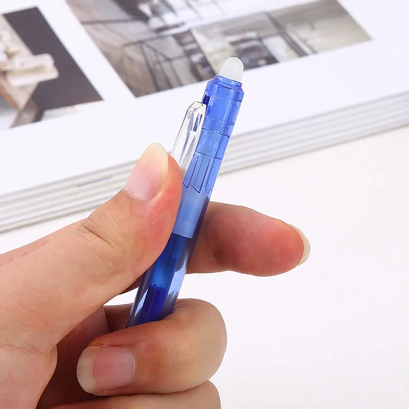 8Pcs/Set 0.7mm Erasable Gel Pen Refill Blue Black 8 Color Ink Rod Bullet Tip Office School Writing Stationery Washable Handle