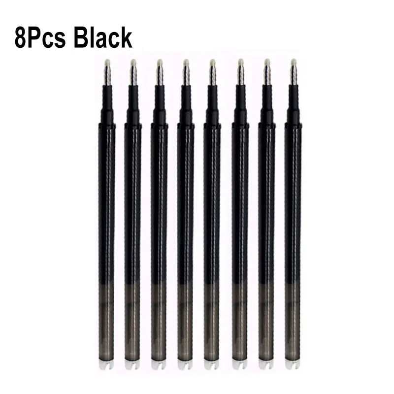 8Pcs/Set 0.7mm Erasable Gel Pen Refill Blue Black 8 Color Ink Rod Bullet Tip Office School Writing Stationery Washable Handle