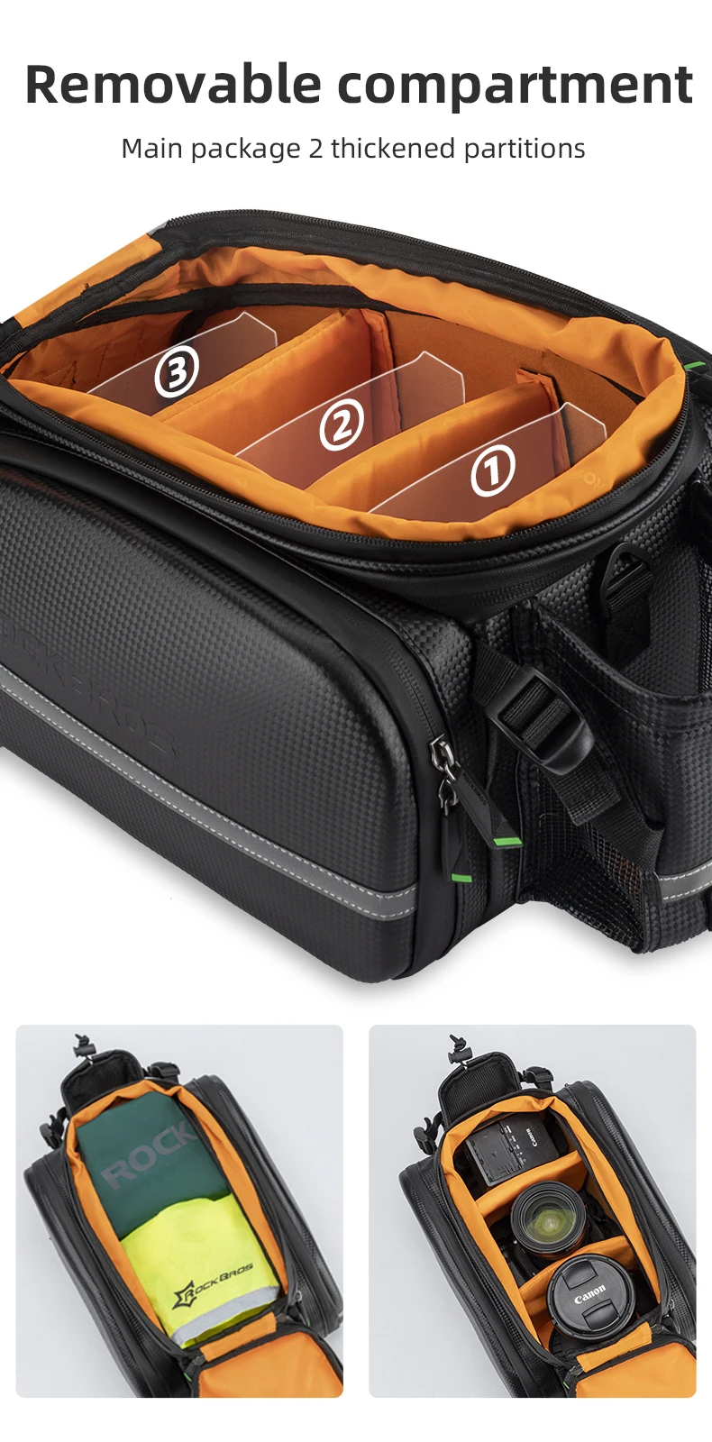 ROCKBROS Bicycle Carrier Bag MTB Bike Bag Trunk Pannier Cycling Large Capacity Travel Bag Package Bags Bicycle Rear Carrier Bags