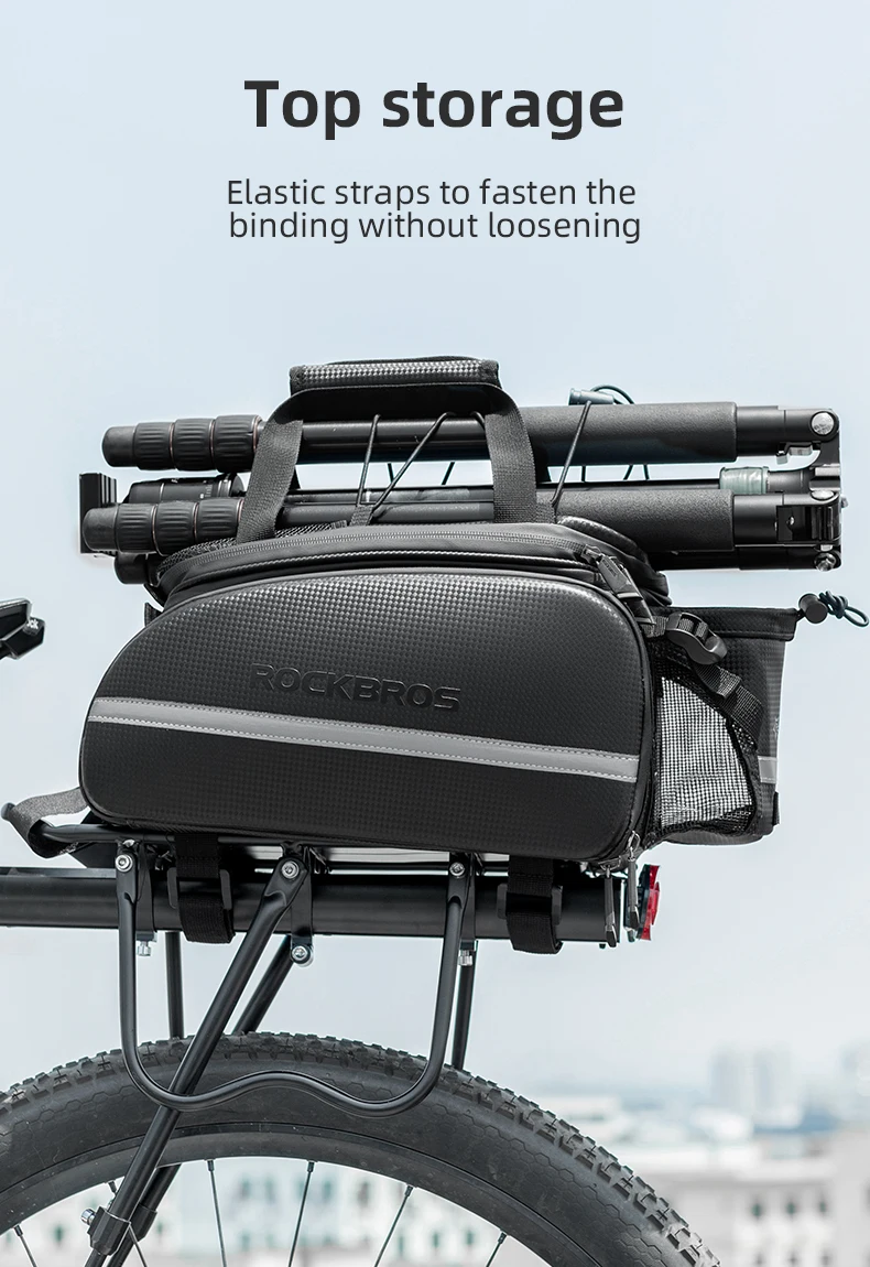 ROCKBROS Bicycle Carrier Bag MTB Bike Bag Trunk Pannier Cycling Large Capacity Travel Bag Package Bags Bicycle Rear Carrier Bags
