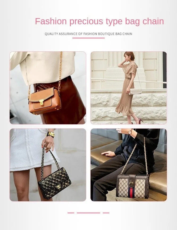 Bag Chain Single Buy Chain Accessories Single Shoulder Strap Bag Chain Messenger Belt Replacement Female Metal Bag Strap Gold