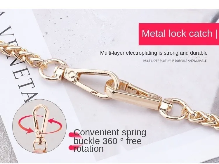 Bag Chain Single Buy Chain Accessories Single Shoulder Strap Bag Chain Messenger Belt Replacement Female Metal Bag Strap Gold