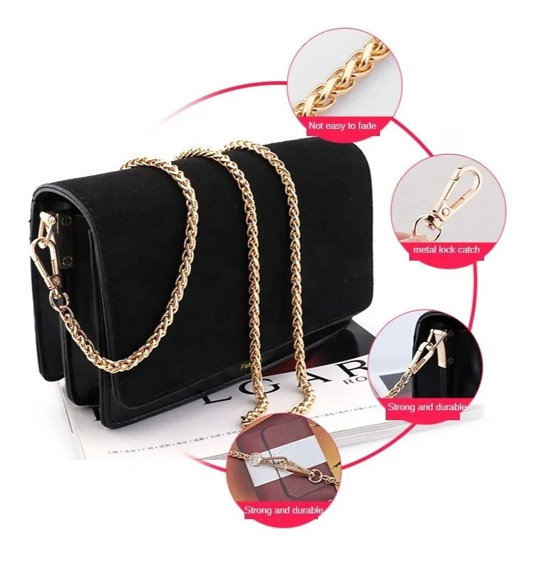 Bag Chain Single Buy Chain Accessories Single Shoulder Strap Bag Chain Messenger Belt Replacement Female Metal Bag Strap Gold