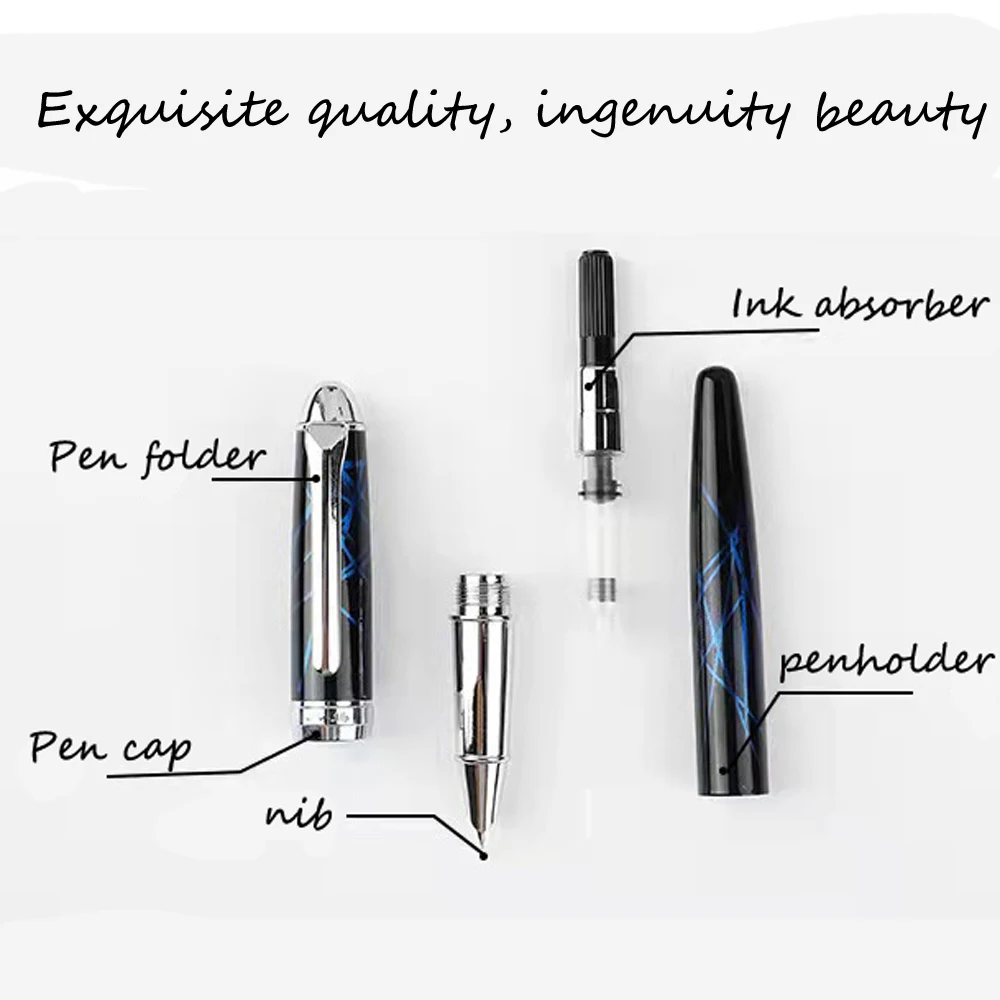 1Pcs Luxury Quality Acrylic Business Office Fountain Pen Student Color Texture Ink Pen School Stationery Supplies 0.38mm Nib Pen