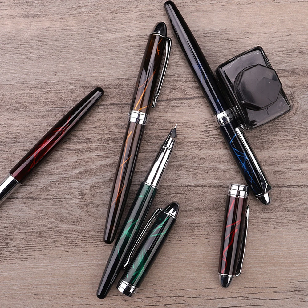 1Pcs Luxury Quality Acrylic Business Office Fountain Pen Student Color Texture Ink Pen School Stationery Supplies 0.38mm Nib Pen