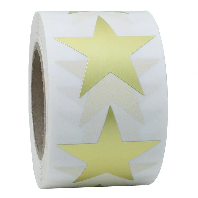 50-500pcs Labels Stickers Star Shape of Gold Stickers Seal Labels Scrapbooking for Package and Wedding Decoration Paper Golden