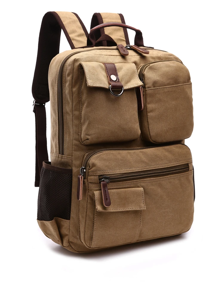 Men Laptop Backpack Rucksack Canvas School Bag Travel Backpacks for Teenage Male Bagpack Computer Knapsack Bags Computer Bag