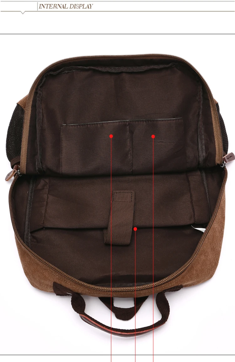 Men Laptop Backpack Rucksack Canvas School Bag Travel Backpacks for Teenage Male Bagpack Computer Knapsack Bags Computer Bag