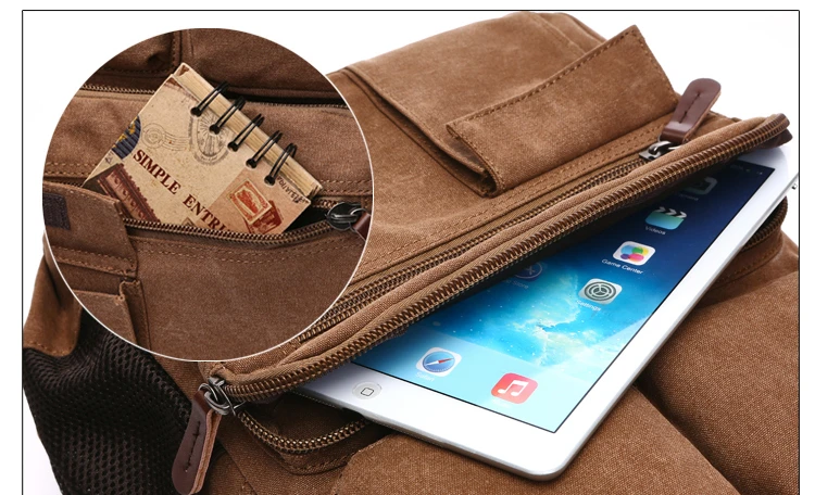 Men Laptop Backpack Rucksack Canvas School Bag Travel Backpacks for Teenage Male Bagpack Computer Knapsack Bags Computer Bag