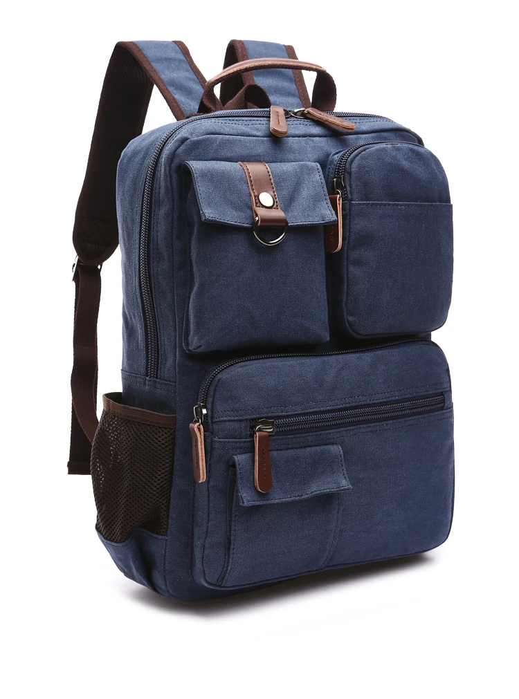 Men Laptop Backpack Rucksack Canvas School Bag Travel Backpacks for Teenage Male Bagpack Computer Knapsack Bags Computer Bag