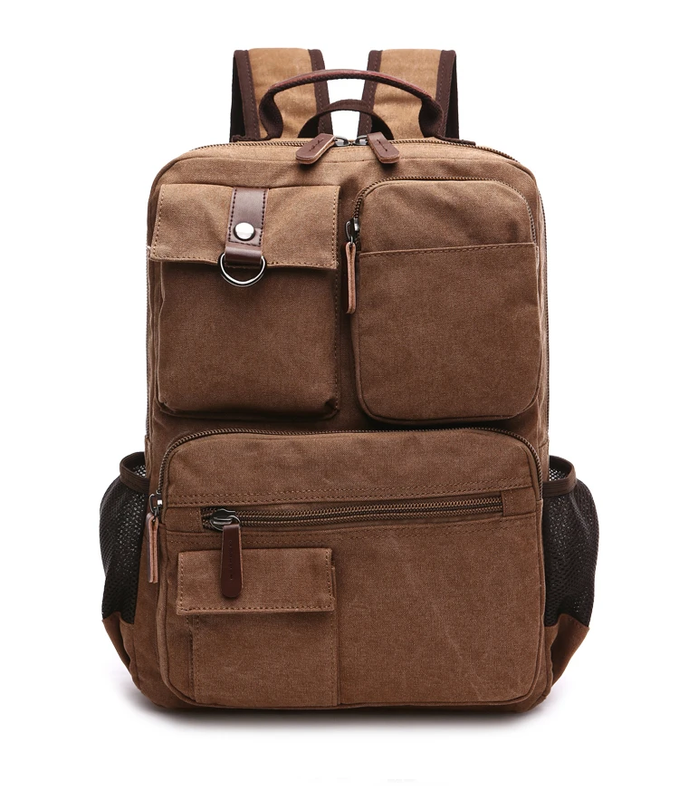 Men Laptop Backpack Rucksack Canvas School Bag Travel Backpacks for Teenage Male Bagpack Computer Knapsack Bags Computer Bag