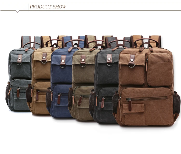 Men Laptop Backpack Rucksack Canvas School Bag Travel Backpacks for Teenage Male Bagpack Computer Knapsack Bags Computer Bag
