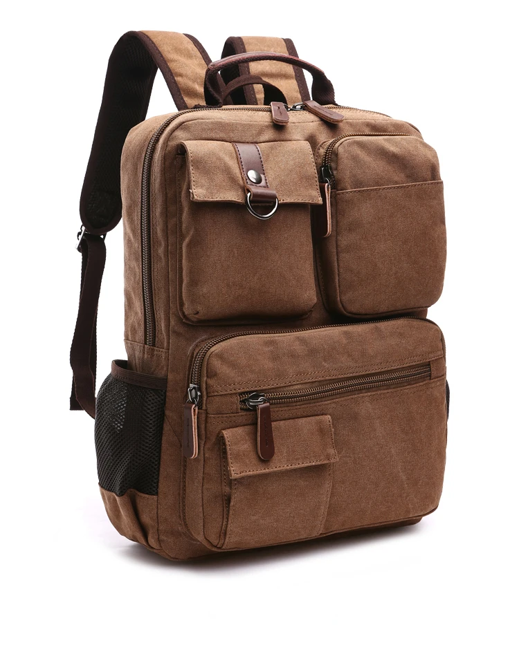 Men Laptop Backpack Rucksack Canvas School Bag Travel Backpacks for Teenage Male Bagpack Computer Knapsack Bags Computer Bag