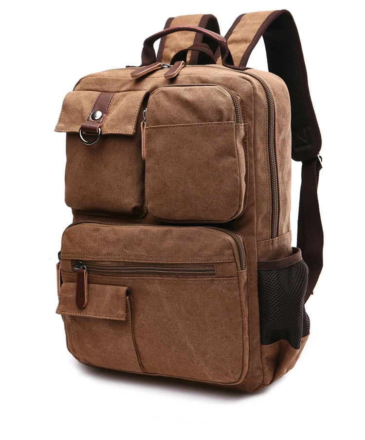 Men Laptop Backpack Rucksack Canvas School Bag Travel Backpacks for Teenage Male Bagpack Computer Knapsack Bags Computer Bag