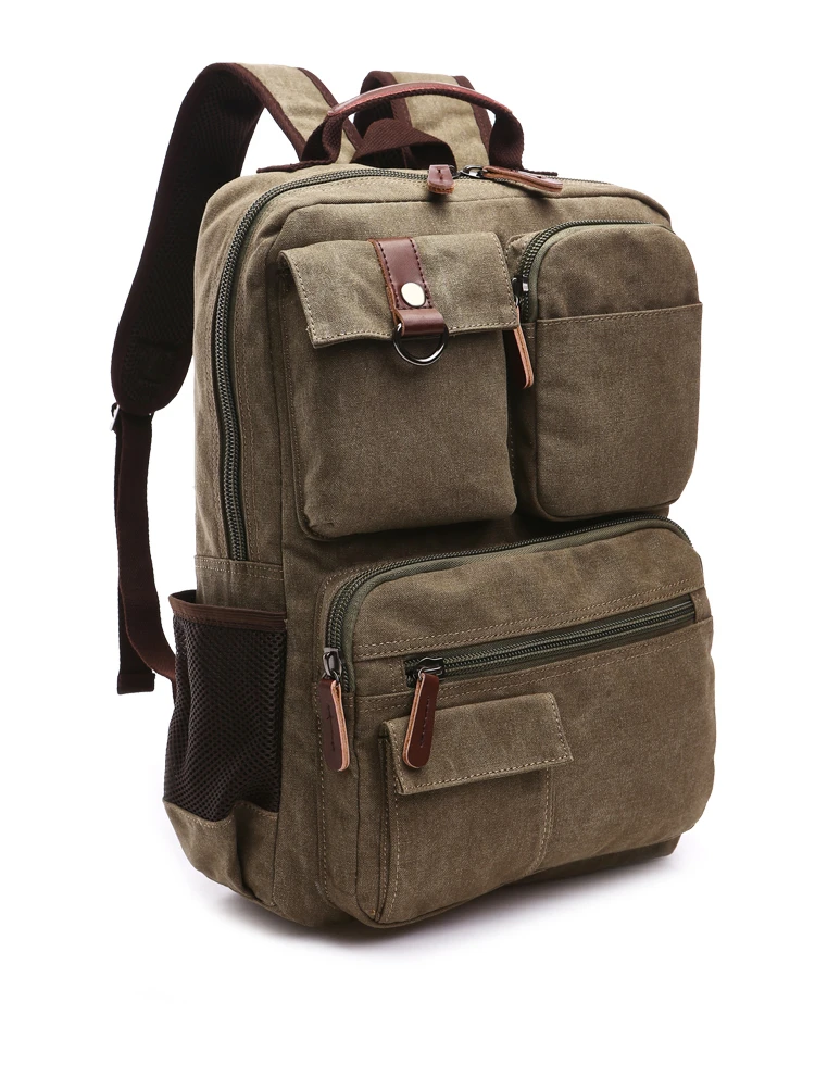 Men Laptop Backpack Rucksack Canvas School Bag Travel Backpacks for Teenage Male Bagpack Computer Knapsack Bags Computer Bag