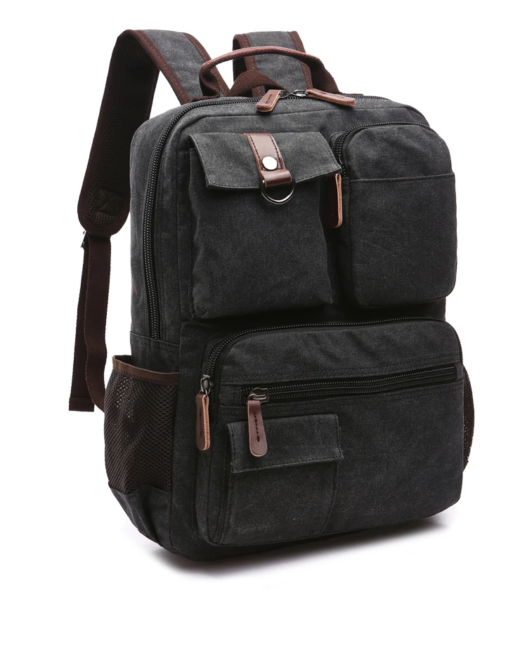 Men Laptop Backpack Rucksack Canvas School Bag Travel Backpacks for Teenage Male Bagpack Computer Knapsack Bags Computer Bag