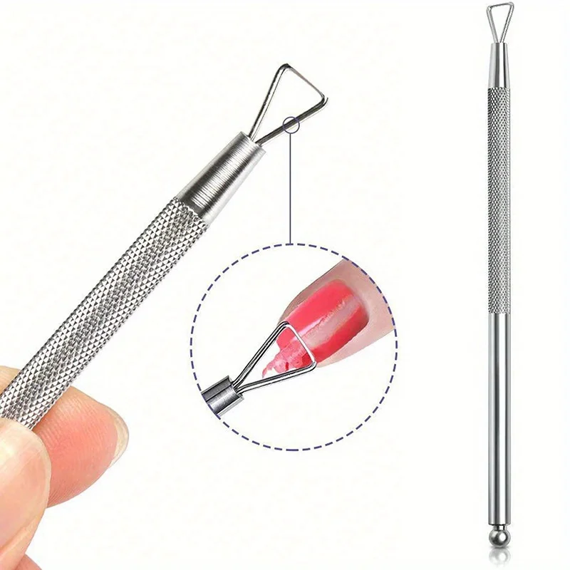 Multicolor Double-ended Stainless Steel Cuticle Pusher Dead Skin Push Remover For Pedicure Manicure Nail Art Cleaner Care Tools