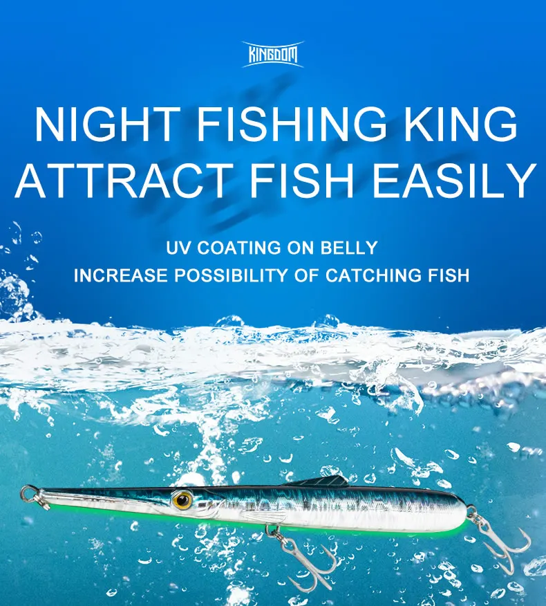 Kingdom Fishing Lures 11g 13g 30g 40g 205mm 130mm Long Casting Needle Pencil Artificial Stickbaits Sinking Floating Fishing Lure