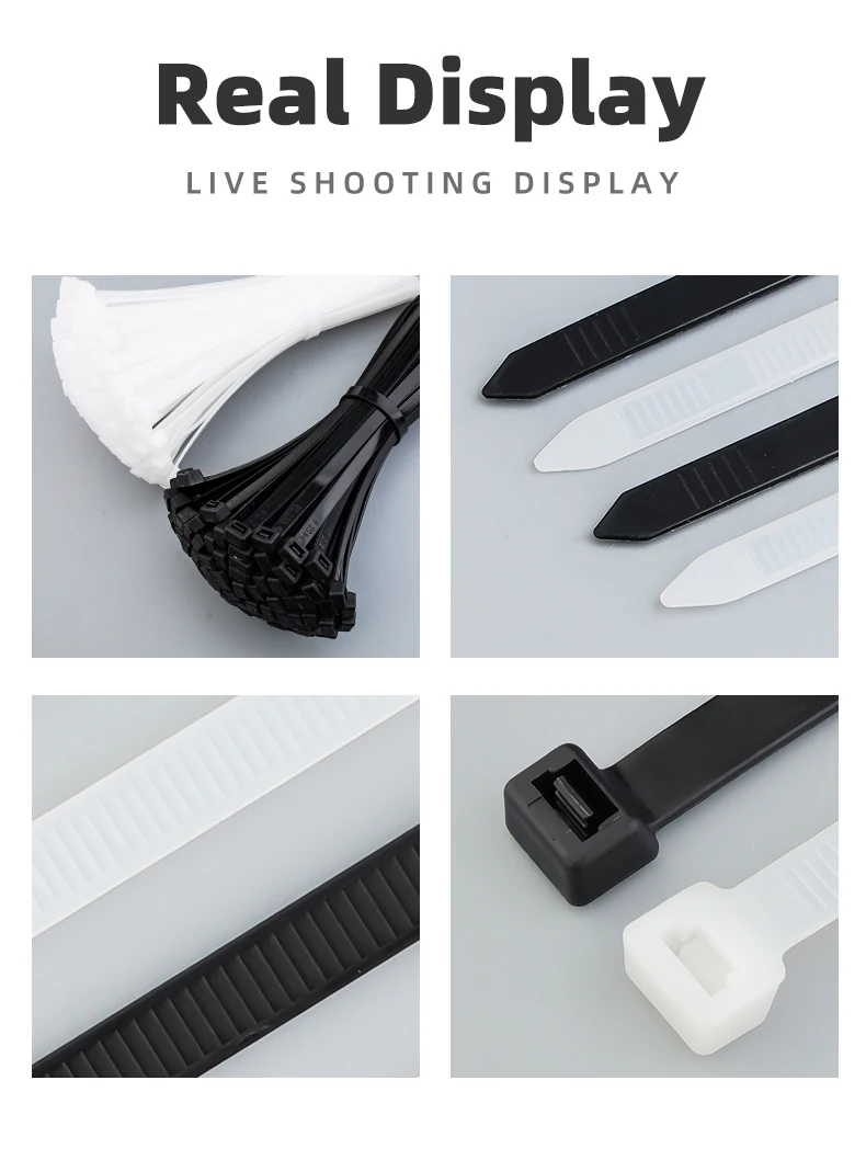 100Pcs 8 Series Width 7.5MM 200/250/300/350 Nylon Ties Cable Plastic Wire Fixed Strap White/Black Self-Locking StrongTensile
