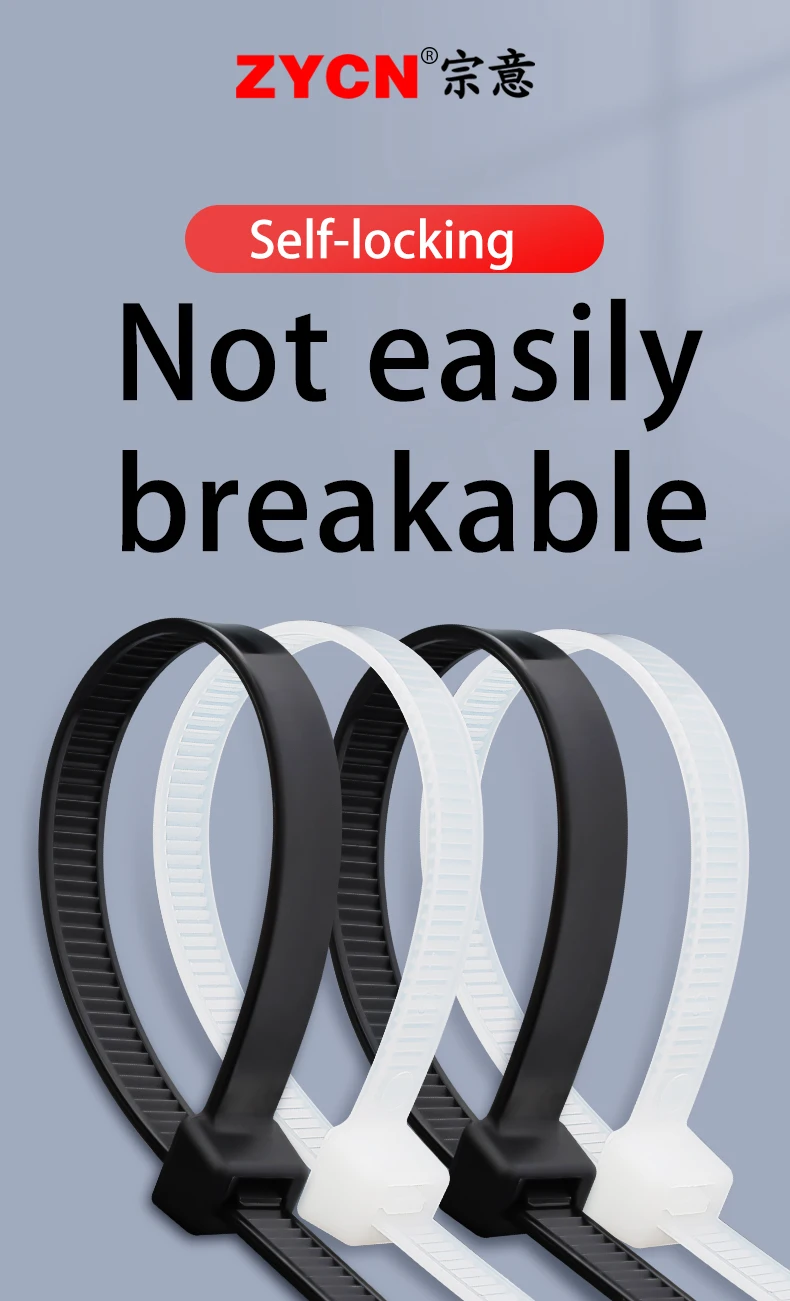 100Pcs 8 Series Width 7.5MM 200/250/300/350 Nylon Ties Cable Plastic Wire Fixed Strap White/Black Self-Locking StrongTensile