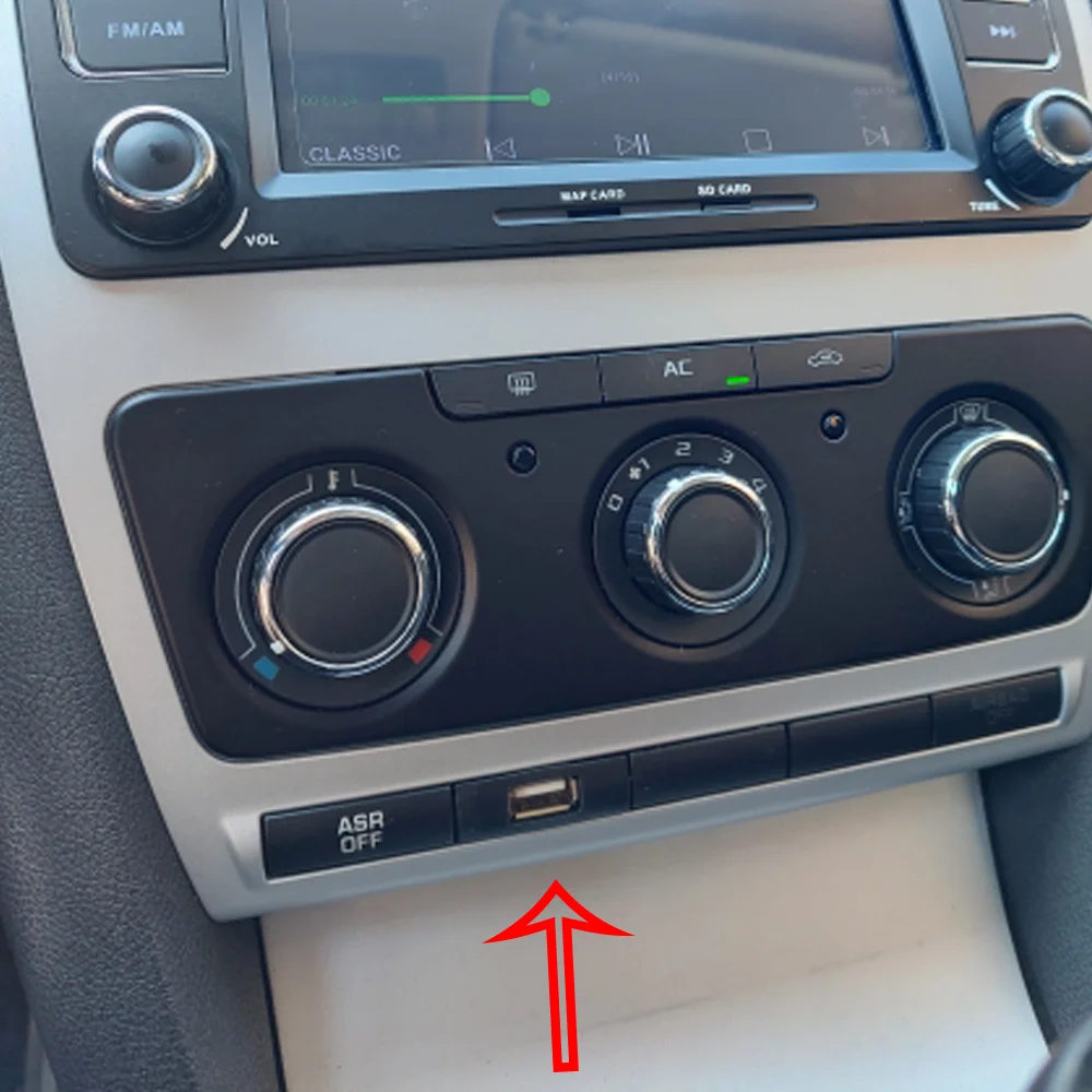 RCD510 RCD315 USB Socket Cable Adapter CD Changer Radio 4 Pin Plug Slot Button Interface For Skoda Octavia 2 For VW Jetta Golf 5
