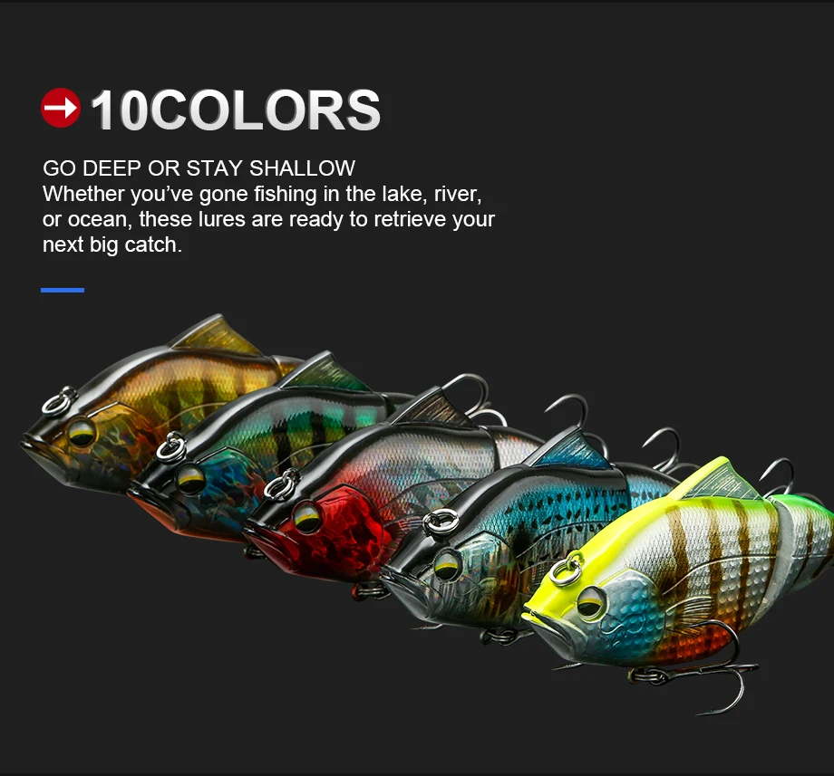 JOHNCOO 115mm Vibration SW Floating Fishing Lure Lipless Crankbaits Sinking Hard Lure Artificial VIB Bait Bass Fishing Lures