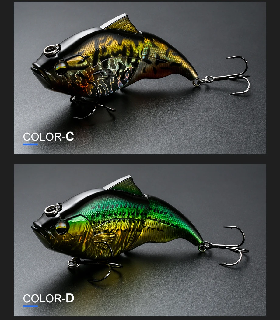 JOHNCOO 115mm Vibration SW Floating Fishing Lure Lipless Crankbaits Sinking Hard Lure Artificial VIB Bait Bass Fishing Lures