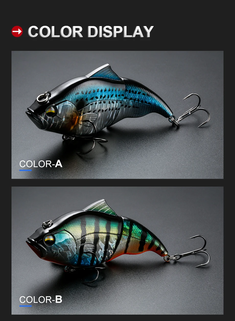 JOHNCOO 115mm Vibration SW Floating Fishing Lure Lipless Crankbaits Sinking Hard Lure Artificial VIB Bait Bass Fishing Lures