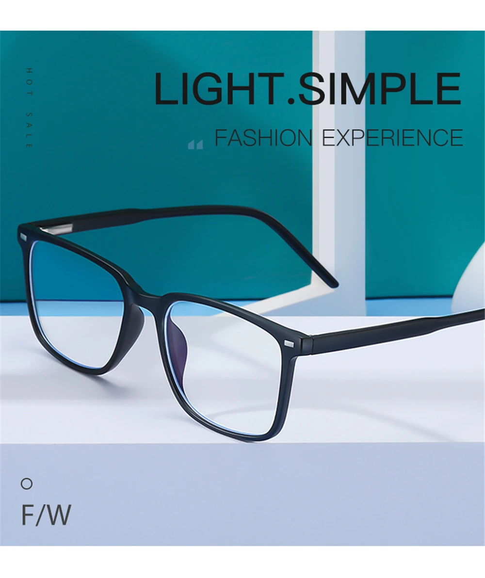 VIVIBEE Classic Square Blue Light Blocking Men Glasses Computer Gaming TR90 Black Anti Ray Eyeglasses Better Sleep Clear Eyewear